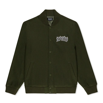 Бомбер RIPNDIP Inferno Varsity Jacket Light Forest